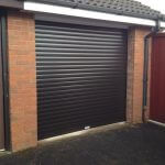 Black garage roller door