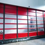 Speed doors with see through window areas
