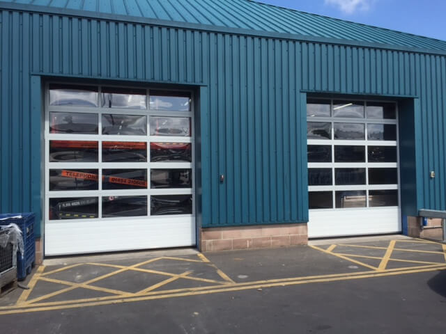 Industrial doors installation at Bristol factory
