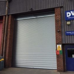 3 phase industrial grade roller shutters installed