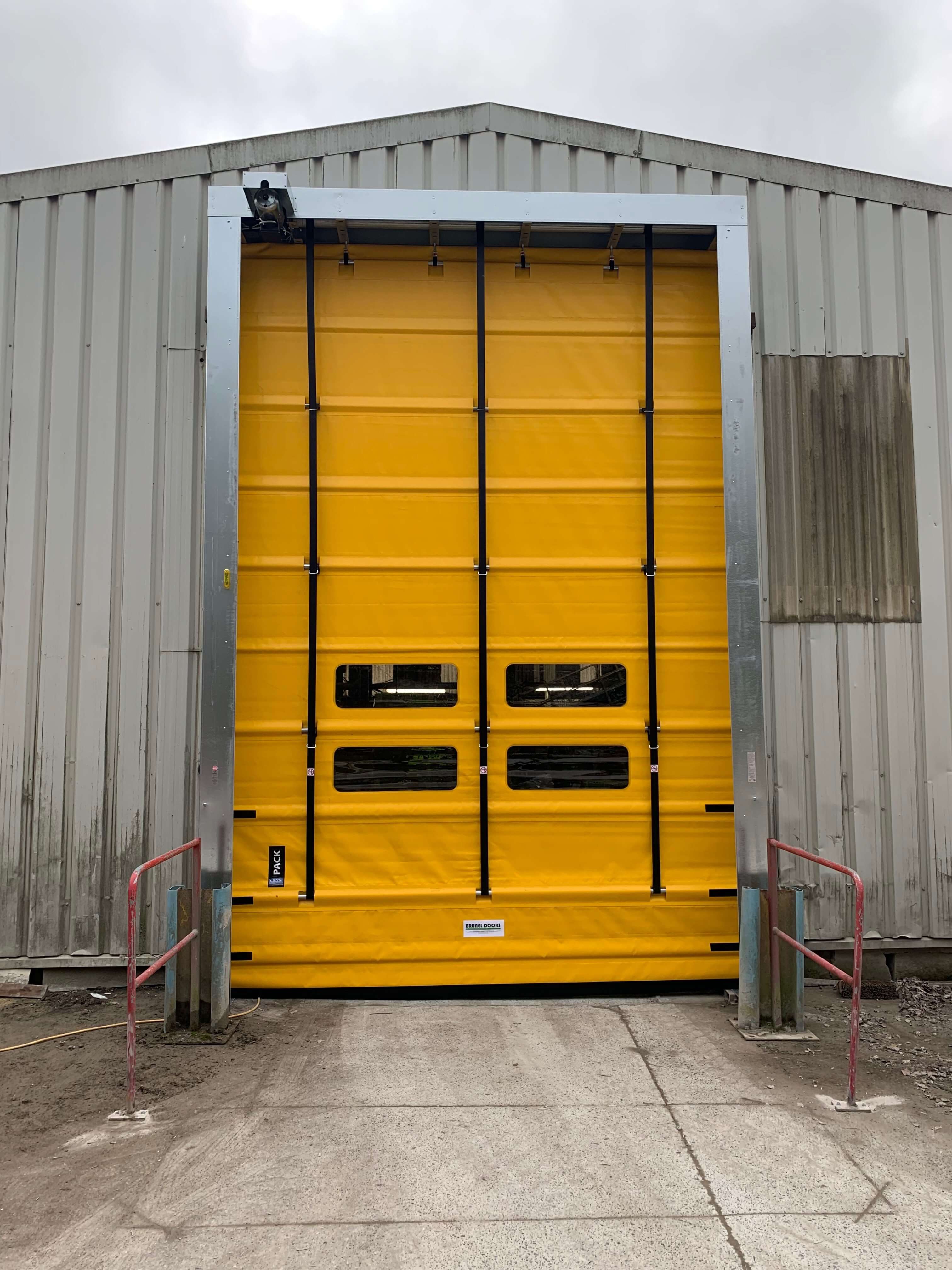 Large yellow industrial doors
