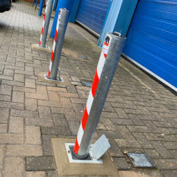 Security bollards fitted to warehouse in Bristol