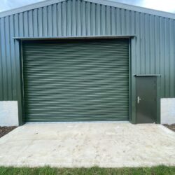 Juniper green roller shutter for agriculture shed – Gloucester